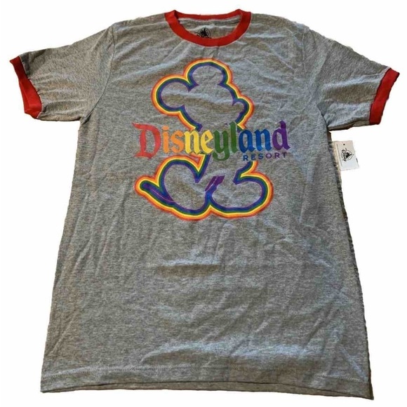 Disney Other - Walt Disney World T-shirt Men’s Small Rainbow Mickey Mouse Ringer Tee NEW